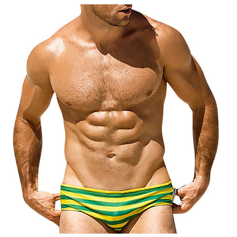 Men Striped Swim Briefs Swimwear Sexy Male Swimming Trunks Beach Short Surfing Summer Swimsuit Bikini Pants Bañador Corto Hombre
