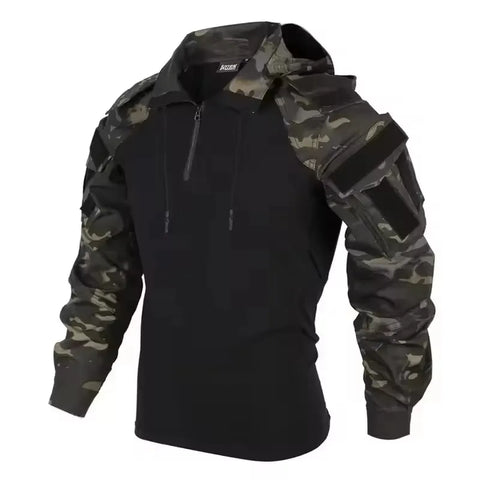 Outdoor Uniform Tactical Suits Wear Resistant T-Shirt Hooded Pants Men Clothes Combat Shirts Airsoft Paintball Hunting Clothing