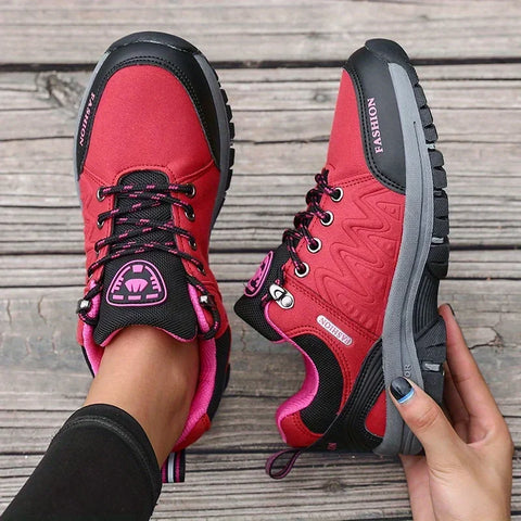 Retro Women's Hiking Shoes Summer Fashion Version Anti Slip Thick Soled Shoes Outdoor Fitness Training Lace Up Casual Sneakers