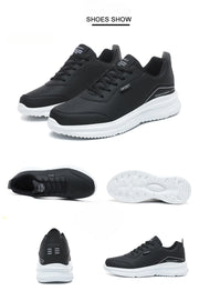 Men Running Shoes Leather Waterproof Anti Slip Sneakers Men Wear-resistant Men Walking Sport Shoes Comfortable Men's Shoes