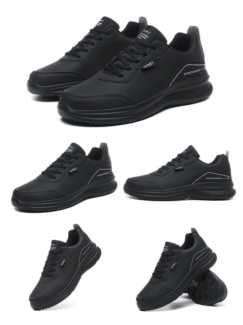 Men Running Shoes Leather Waterproof Anti Slip Sneakers Men Wear-resistant Men Walking Sport Shoes Comfortable Men's Shoes