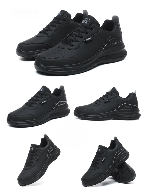Men Running Shoes Leather Waterproof Anti Slip Sneakers Men Wear-resistant Men Walking Sport Shoes Comfortable Men's Shoes