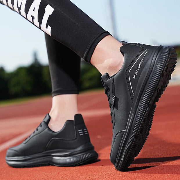 Men Running Shoes Leather Waterproof Anti Slip Sneakers Men Wear-resistant Men Walking Sport Shoes Comfortable Men's Shoes