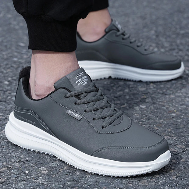Men Running Shoes Leather Waterproof Anti Slip Sneakers Men Wear-resistant Men Walking Sport Shoes Comfortable Men's Shoes