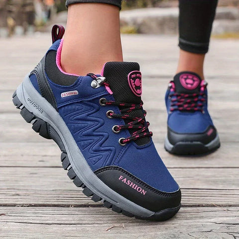 Retro Women's Hiking Shoes Summer Fashion Version Anti Slip Thick Soled Shoes Outdoor Fitness Training Lace Up Casual Sneakers