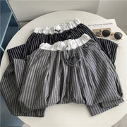 Contrasting Striped Wide Suit Pant 2025 High Waisted Loose Fit Slimming Straight Leg Mop Pants
