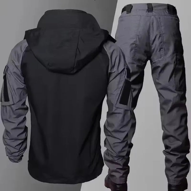 Tactical Waterproof Sets Men Wear Resistant Combat Training Suit Outdoor Multi-pocket Uniform Airsoft Camping Hiking Tracksuit