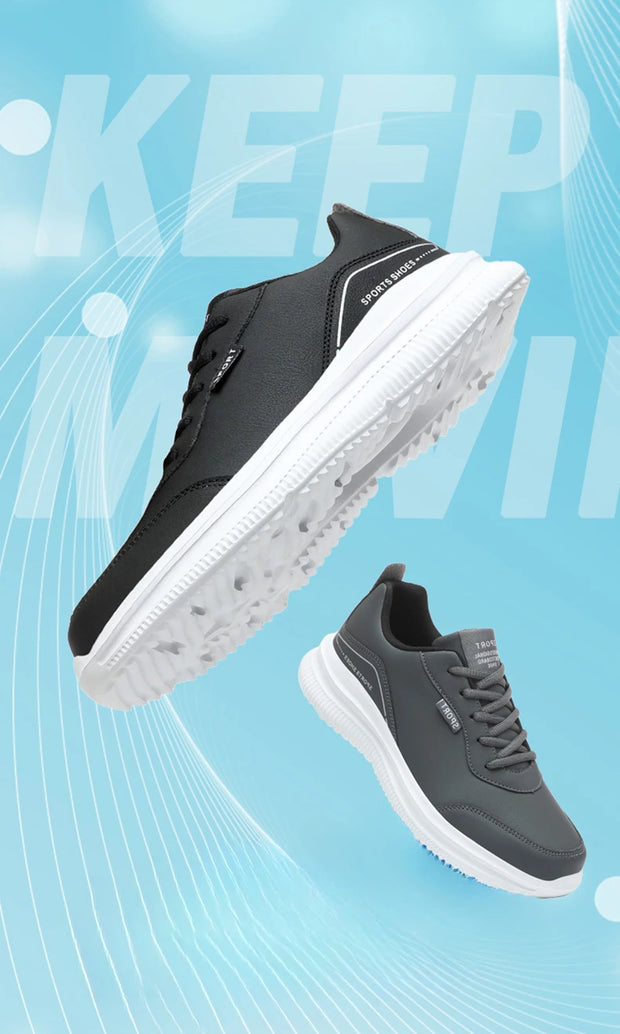Men Running Shoes Leather Waterproof Anti Slip Sneakers Men Wear-resistant Men Walking Sport Shoes Comfortable Men's Shoes