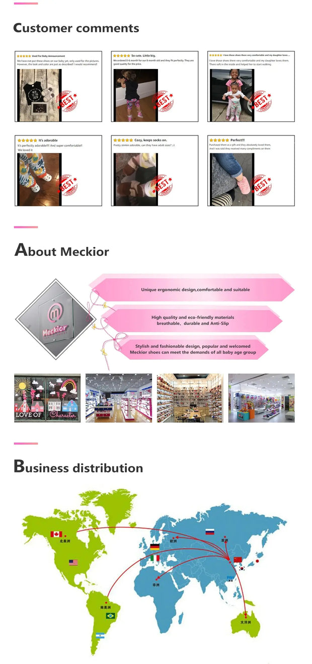 Meckior Spring Autumn Newborn Baby First Day Toddler Shoes Cute Bow Princess Shoes New Casual Shoes Anti-slip Waterproof Rubber