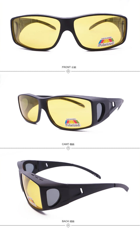 2023 Polarized Sunglasses Men Wear Over Myopia Prescription Glasses Fishing Eyewear Vintage Night Vision Driving Goggles