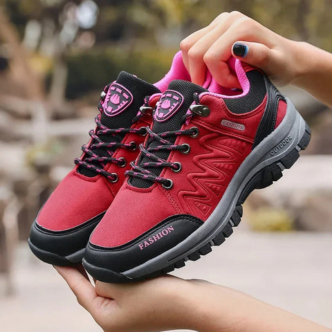 Retro Women's Hiking Shoes Summer Fashion Version Anti Slip Thick Soled Shoes Outdoor Fitness Training Lace Up Casual Sneakers