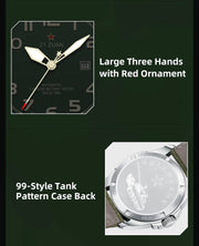 Seagull Luxury Bracelet Military Men Watch Automatic Mechanical Watches For Men Wear Resistant Leather Strap Luminous Clock D581