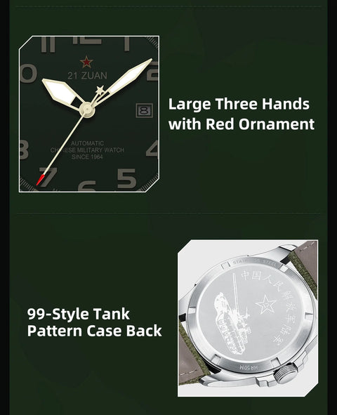 Seagull Luxury Bracelet Military Men Watch Automatic Mechanical Watches For Men Wear Resistant Leather Strap Luminous Clock D581