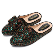 Flat INS Style Luxury Designer Elegant Party Slippers Anti-Slip Comfortable and Casual Wedding Half Shoes