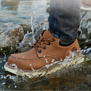Men's safety leather boots Steel toe shoes Puncture-Proof  Work Boots Safety Shoes Men wear resistant Indestructible shoes 2025