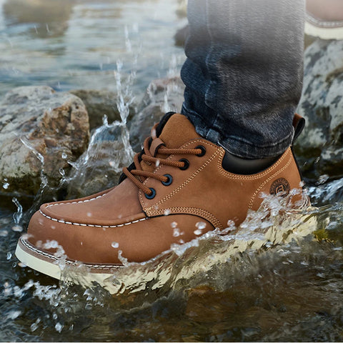 Men's safety leather boots Steel toe shoes Puncture-Proof  Work Boots Safety Shoes Men wear resistant Indestructible shoes 2025
