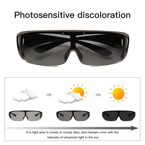 Flip Up Polarized Sunglasses Women Men Wear Over Myopia Prescription Glasses Photochromic Fishing Night Vision Driving Glasses