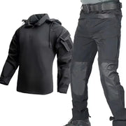 Outdoor Uniform Tactical Suits Wear Resistant T-Shirt Hooded Pants Men Clothes Combat Shirts Airsoft Paintball Hunting Clothing