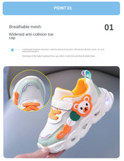 2023 Autumn Luminous Sneakers for Girls Boys Led Light Up Casual Shoes Kids Breathable Mesh Sports Shoes Tenis Infantil Menino