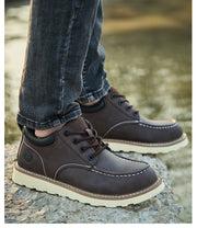 Men's safety leather boots Steel toe shoes Puncture-Proof  Work Boots Safety Shoes Men wear resistant Indestructible shoes 2025