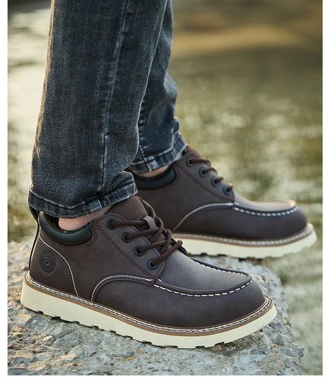 Men's safety leather boots Steel toe shoes Puncture-Proof  Work Boots Safety Shoes Men wear resistant Indestructible shoes 2025