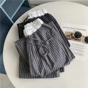 Contrasting Striped Wide Suit Pant 2025 High Waisted Loose Fit Slimming Straight Leg Mop Pants