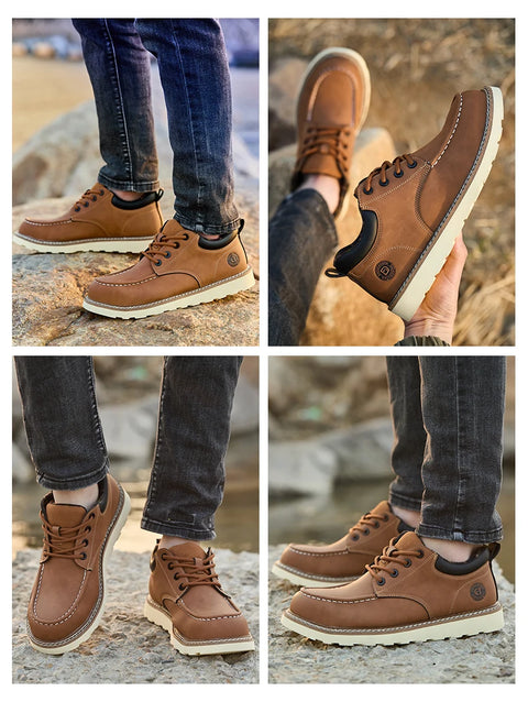 Men's safety leather boots Steel toe shoes Puncture-Proof  Work Boots Safety Shoes Men wear resistant Indestructible shoes 2025
