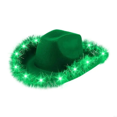 DXAE LED Cowboy Hat for Women Men Flashing Club Hat Western Cowgirl Hat Adult Unisex Costume Hat Halloween Party Headpiece