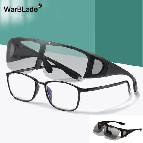 Flip Up Polarized Sunglasses Women Men Wear Over Myopia Prescription Glasses Photochromic Fishing Night Vision Driving Glasses