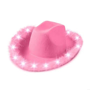 DXAE LED Cowboy Hat for Women Men Flashing Club Hat Western Cowgirl Hat Adult Unisex Costume Hat Halloween Party Headpiece