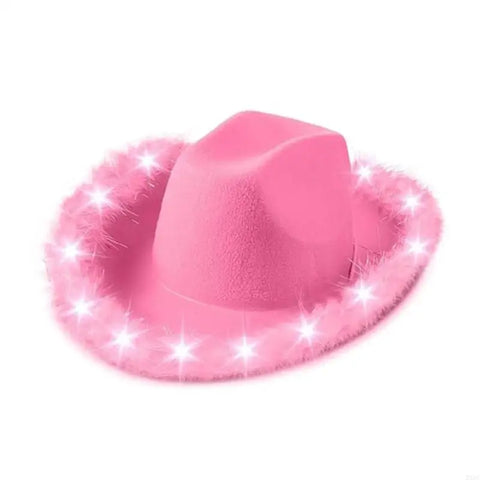 DXAE LED Cowboy Hat for Women Men Flashing Club Hat Western Cowgirl Hat Adult Unisex Costume Hat Halloween Party Headpiece