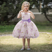 Summer Pink Flower Dress For Girls Kids Clothes Party Wedding Bridesmaid Girl Dresses Birthday Children Clothing Costumes 3 10 Y