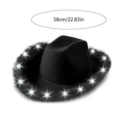 DXAE LED Cowboy Hat for Women Men Flashing Club Hat Western Cowgirl Hat Adult Unisex Costume Hat Halloween Party Headpiece
