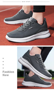 Men Running Shoes Leather Waterproof Anti Slip Sneakers Men Wear-resistant Men Walking Sport Shoes Comfortable Men's Shoes