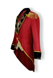 Medieval Men Knight Attire Vintage Stand-up Collar Dress Up Circus Clothes Red Coat Suit for Adults Halloween Carnival Party