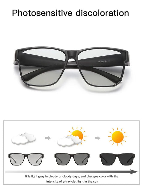 Vintage Polarized Sunglasses Women Men Wear Over Myopia Glasses Photochromic Fishing Cycling Glasses Night Vision Driving Goggle