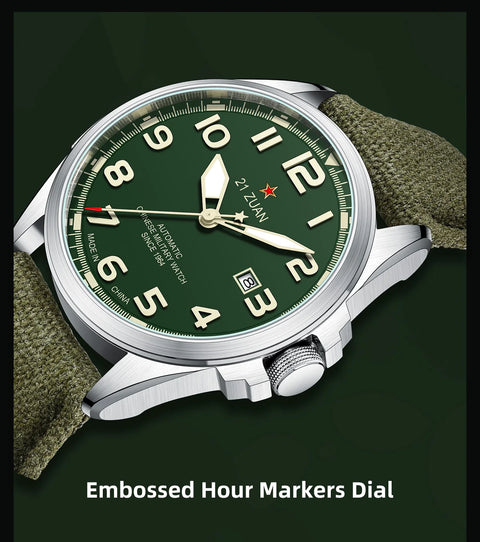 Seagull Luxury Bracelet Military Men Watch Automatic Mechanical Watches For Men Wear Resistant Leather Strap Luminous Clock D581