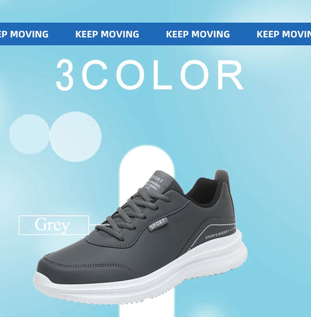 Men Running Shoes Leather Waterproof Anti Slip Sneakers Men Wear-resistant Men Walking Sport Shoes Comfortable Men's Shoes