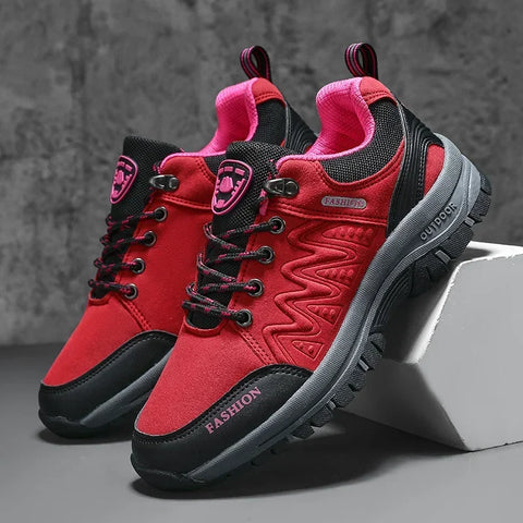 Retro Women's Hiking Shoes Summer Fashion Version Anti Slip Thick Soled Shoes Outdoor Fitness Training Lace Up Casual Sneakers