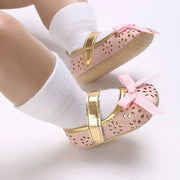 Meckior Spring Autumn Newborn Baby First Day Toddler Shoes Cute Bow Princess Shoes New Casual Shoes Anti-slip Waterproof Rubber