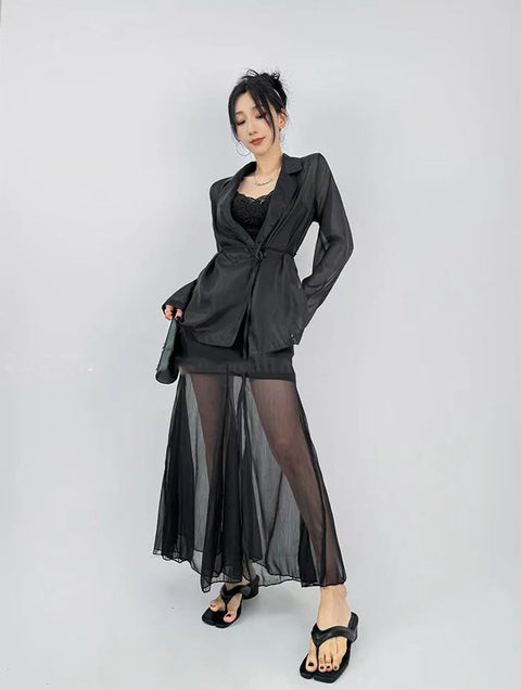Spring Elegant Blazer Collar Women Shirts Korean Chic Lace Up Long Sleeve Female Tops Fashion Office Lady Black Sunscreen Blouse