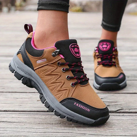 Retro Women's Hiking Shoes Summer Fashion Version Anti Slip Thick Soled Shoes Outdoor Fitness Training Lace Up Casual Sneakers