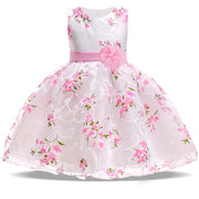 Summer Pink Flower Dress For Girls Kids Clothes Party Wedding Bridesmaid Girl Dresses Birthday Children Clothing Costumes 3 10 Y