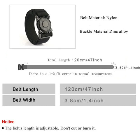 Rotary Quick Release Alloy Buckle Belts for Men Wear-resistant Nylon Tactical Belt Multifunctional Outdoor Belt Hunting
