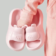 Summer Women's Cute Bear Slippers Cartoon Bathroom Flip Flops Anti Slip Light EVA Soft Sole Shoes Outdoor Sandals Beach Slides