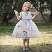 Summer Pink Flower Dress For Girls Kids Clothes Party Wedding Bridesmaid Girl Dresses Birthday Children Clothing Costumes 3 10 Y