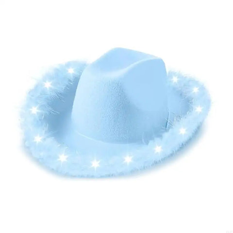 DXAE LED Cowboy Hat for Women Men Flashing Club Hat Western Cowgirl Hat Adult Unisex Costume Hat Halloween Party Headpiece