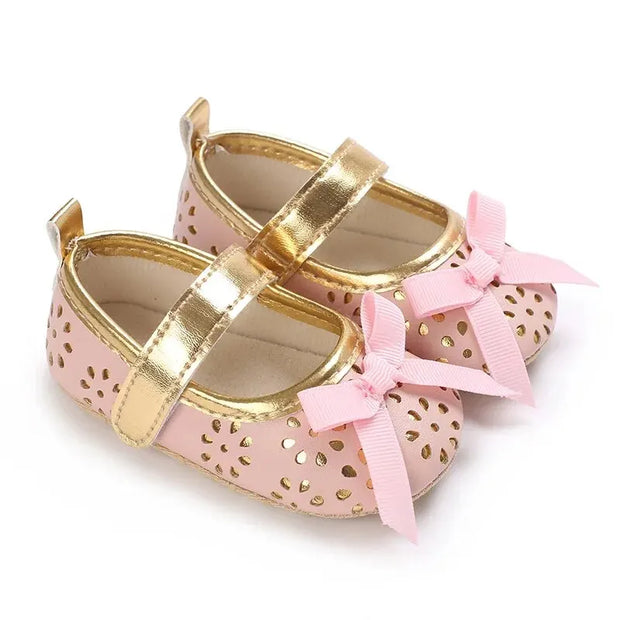 Meckior Spring Autumn Newborn Baby First Day Toddler Shoes Cute Bow Princess Shoes New Casual Shoes Anti-slip Waterproof Rubber