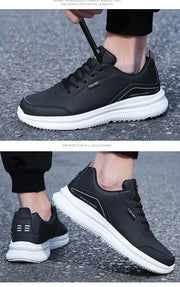 Men Running Shoes Leather Waterproof Anti Slip Sneakers Men Wear-resistant Men Walking Sport Shoes Comfortable Men's Shoes