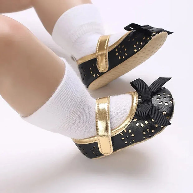 Meckior Spring Autumn Newborn Baby First Day Toddler Shoes Cute Bow Princess Shoes New Casual Shoes Anti-slip Waterproof Rubber